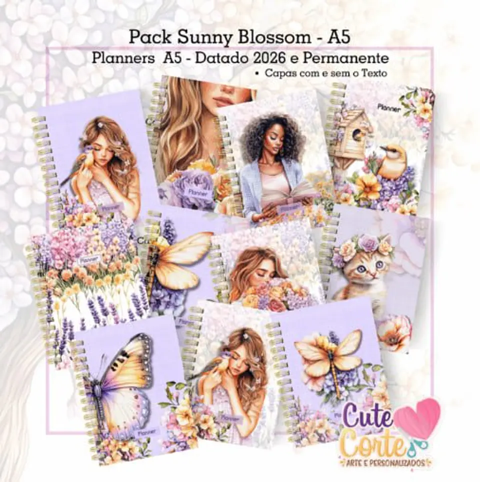Arquivo Digital Pack Planner Sunny Blossom A5 Datado e Permanente 1