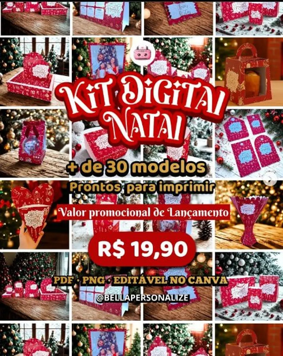 Arquivo de Corte Kit Digital Natal Editável 1
