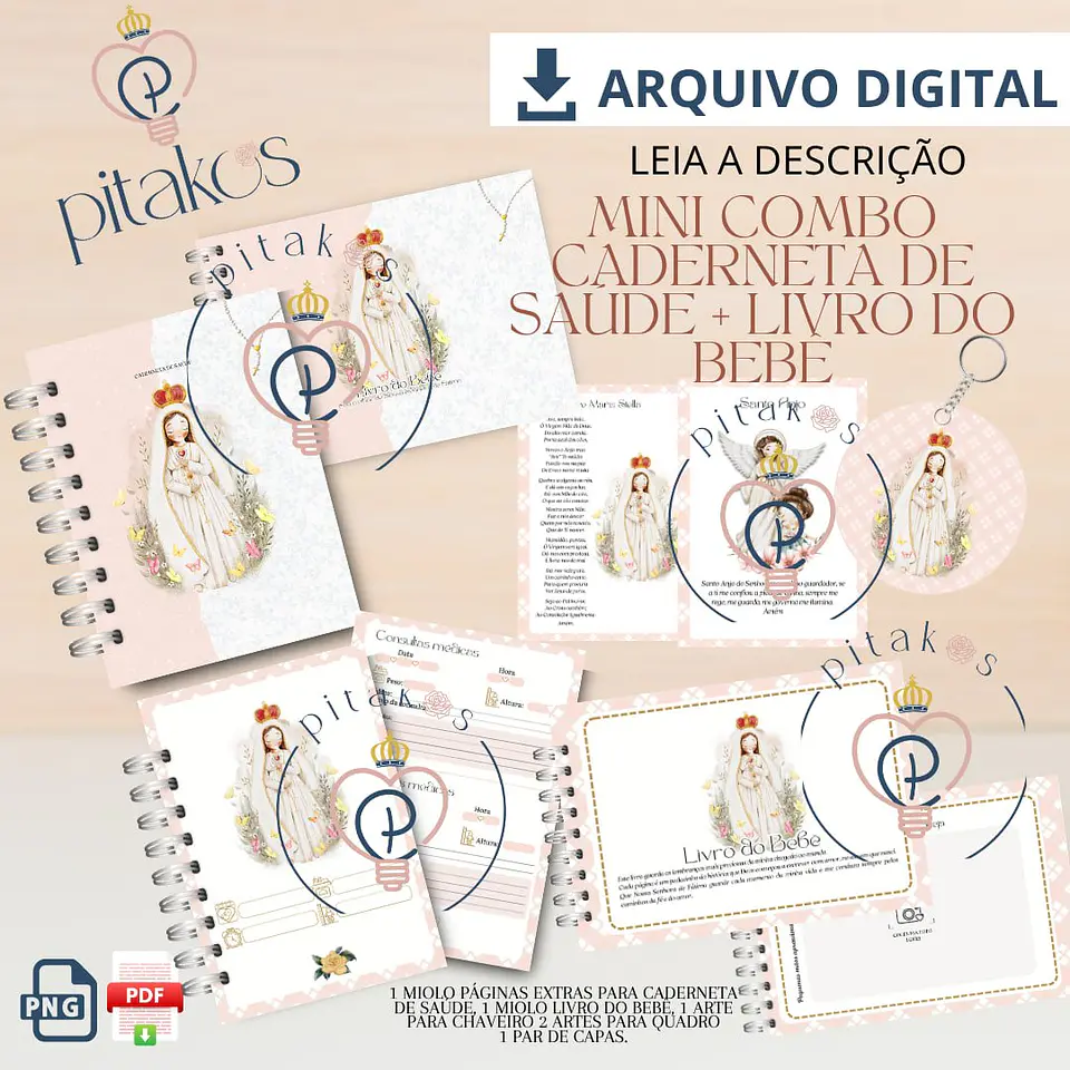 Arquivo Digital Mini Combo Caderneta + Livro do Bebe 1