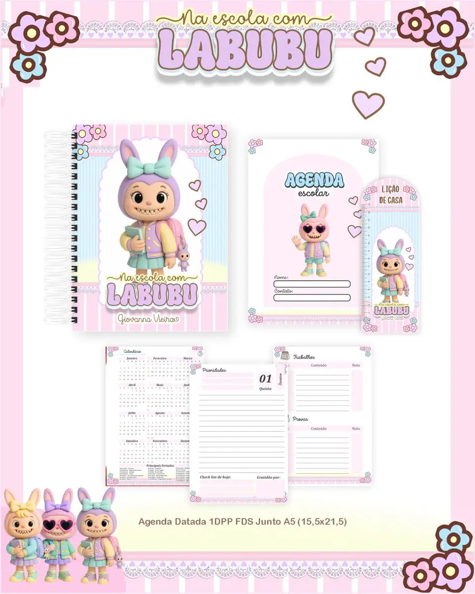 Arquivo Combo Escolar Completo Labubu 3