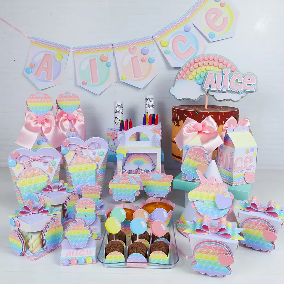 Arquivo de Corte Kit Festa Pop It Fidget Toys 1