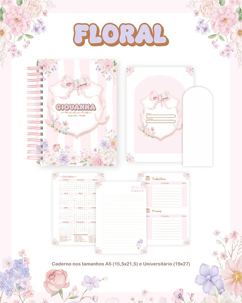 Arquivo Digital Escolar 2026 Floral