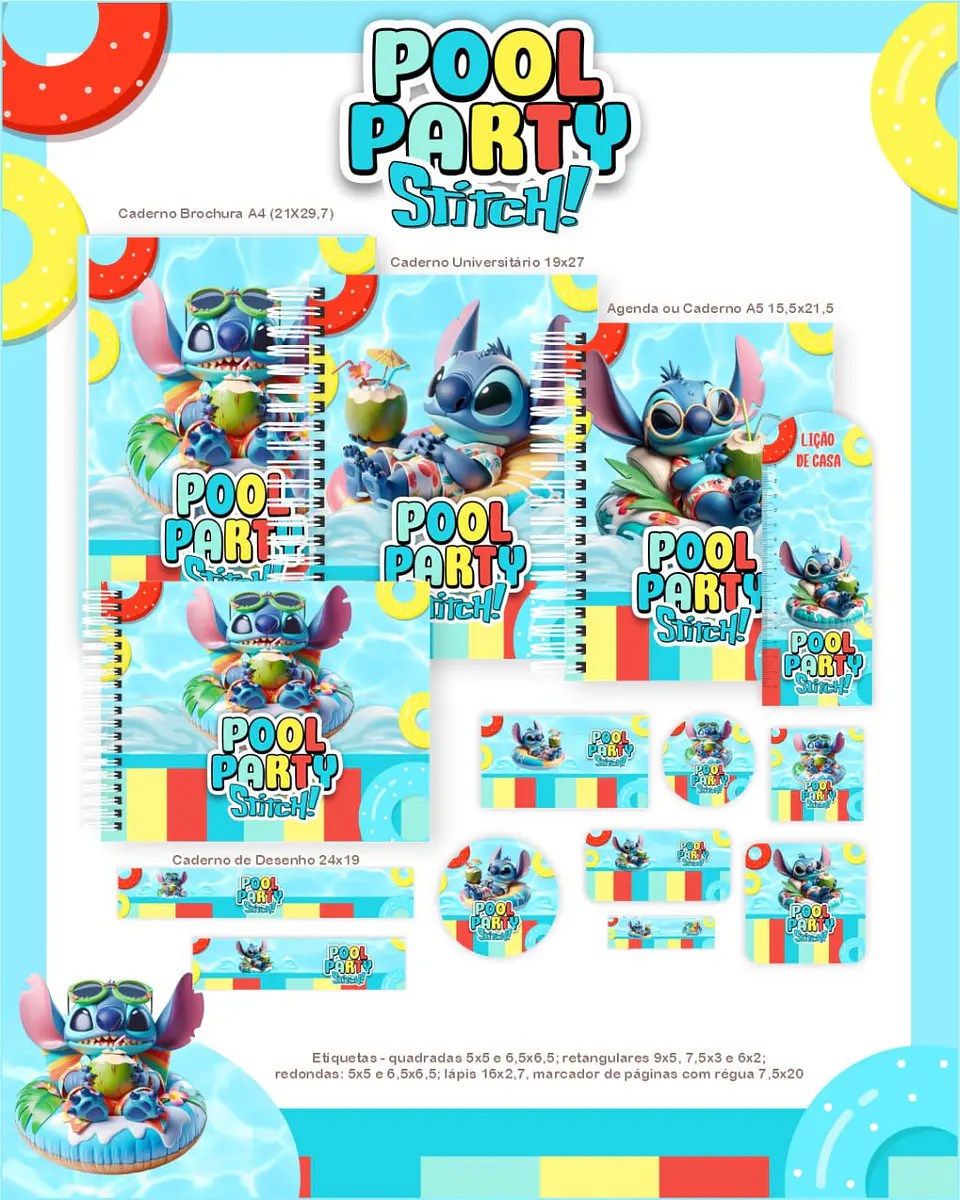 Arquivo Digital Escolar 2026 Pool Party Stitch 1
