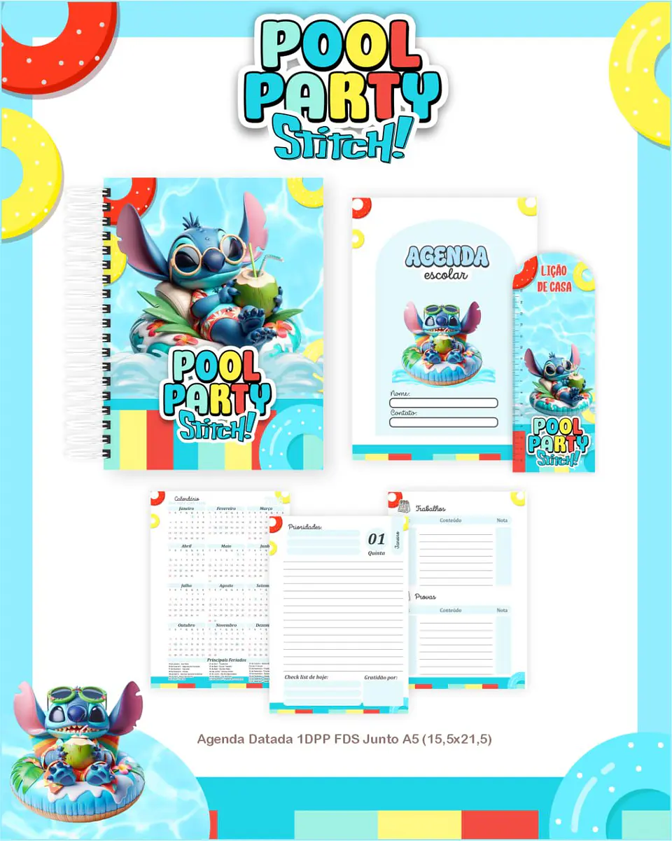 Arquivo Digital Escolar 2026 Pool Party Stitch 5