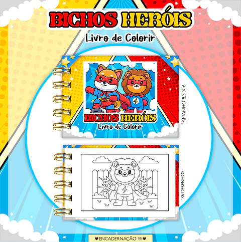Arquivo Livro de Colorir Bichinhos Heróis