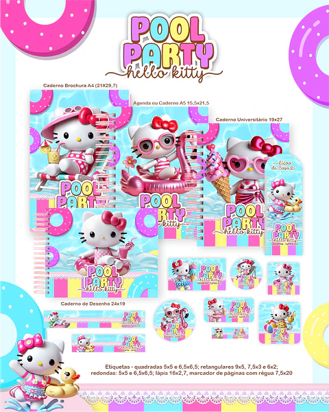 Arquivo Escolar Hello Kitty Pool Party