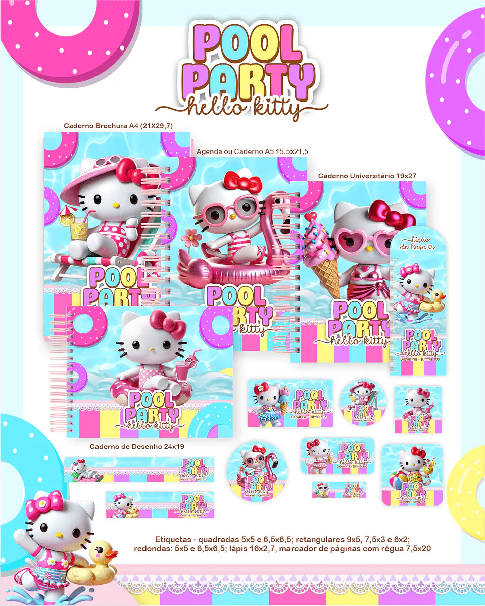 Arquivo Escolar Hello Kitty Pool Party 1