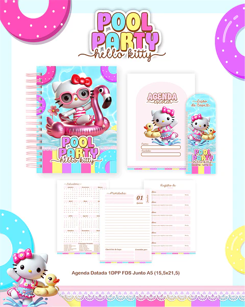 Arquivo Escolar Hello Kitty Pool Party