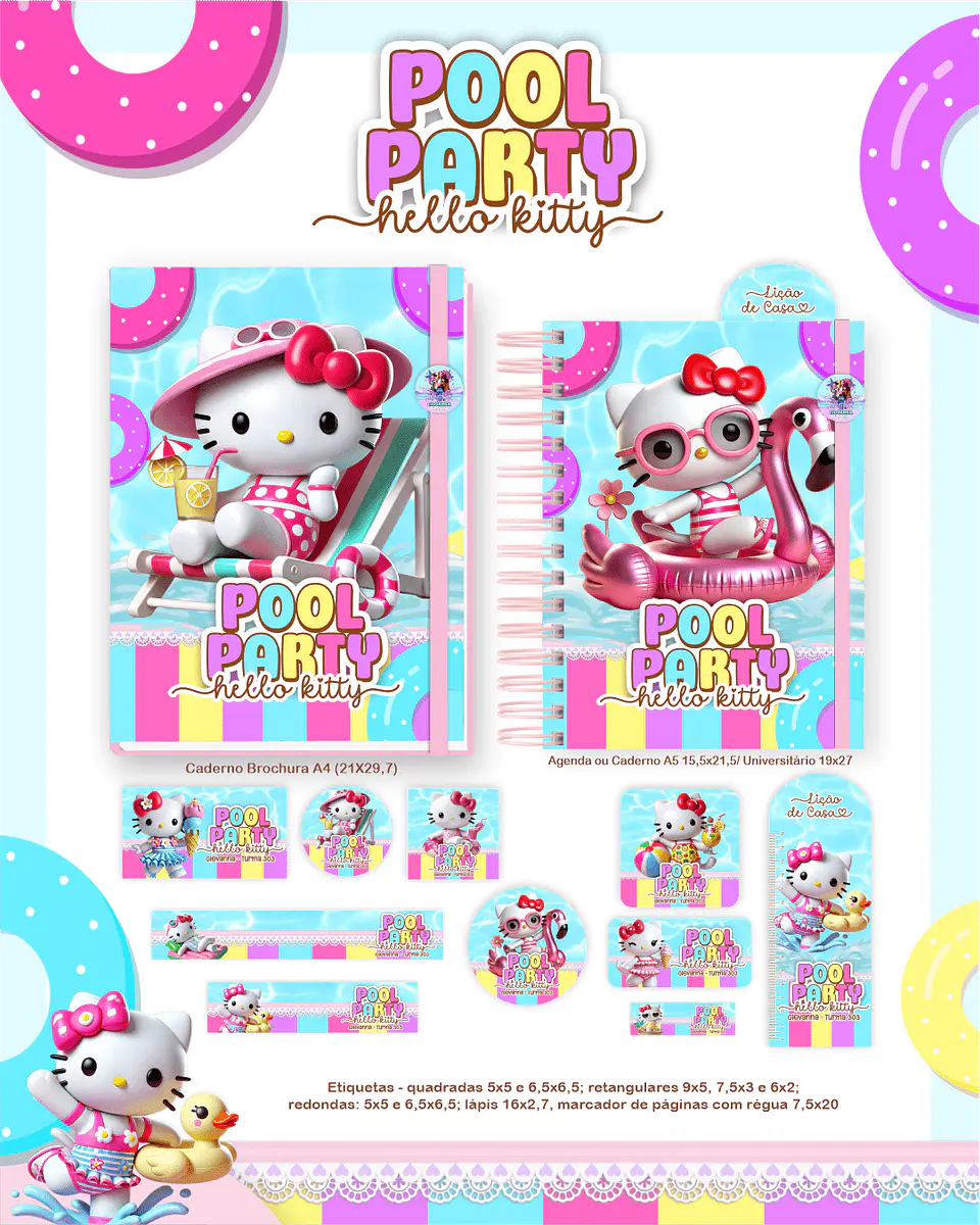 Arquivo Escolar Hello Kitty Pool Party 3