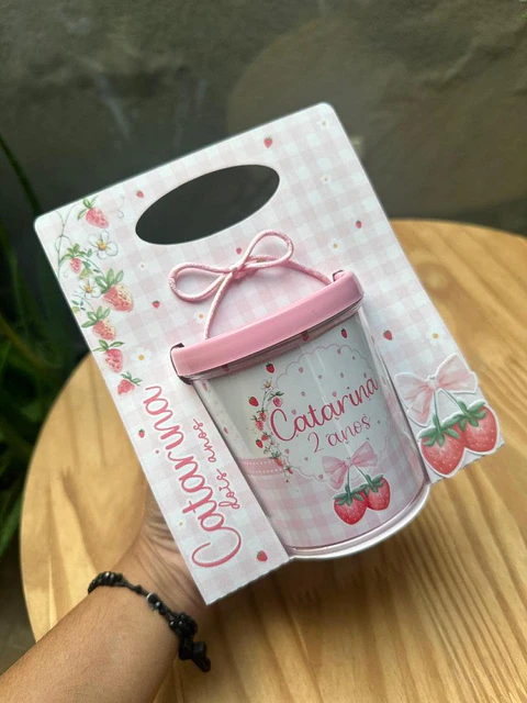 Arquivo de Corte Caixa Caneca Rosqueável Morango