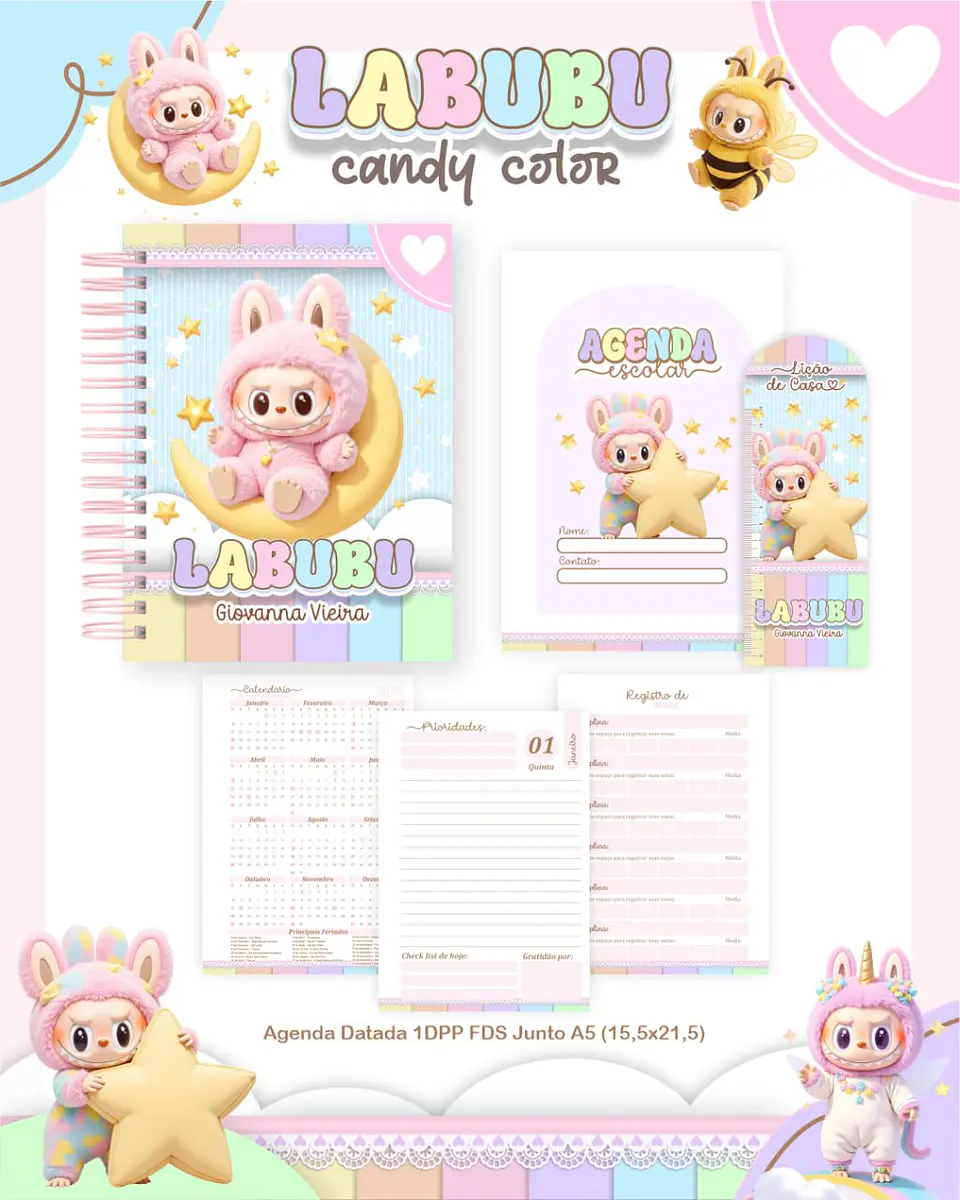 Arquivo Digital Escolar 2026 Labubu Candy 3