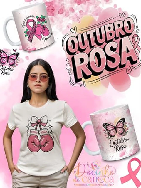 Arquivo Digital Combo Sublimação Outubro Rosa