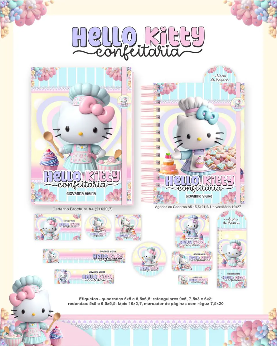 Arquivo Digital Escolar 2026 Hello Kitty Confeitaria 4