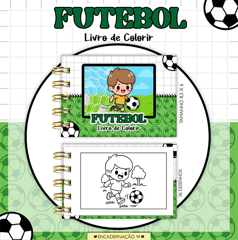 Arquivo Digital Mini Livro de Colorir Futebol