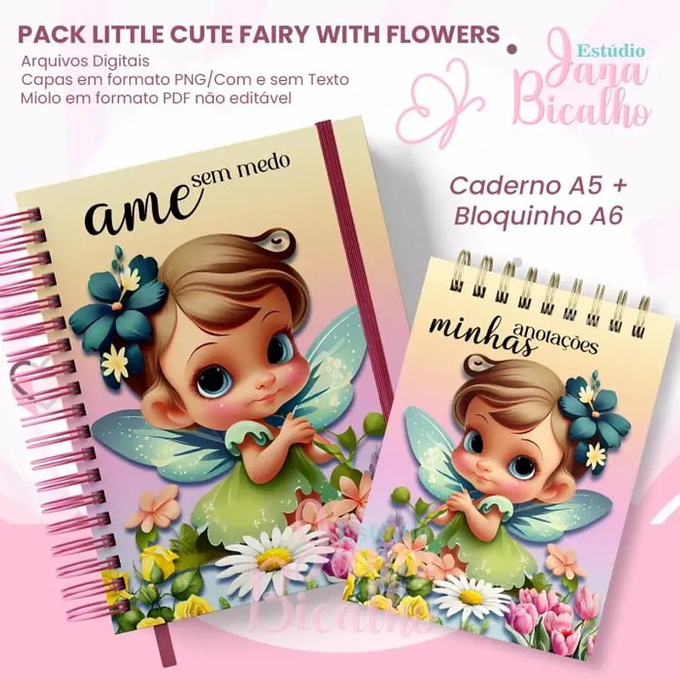 Arquivo Digital Pack Fadinha com Flores 1