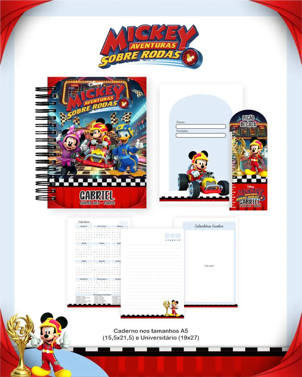 Arquivo Digital Escolar 2026 Mickey Aventuras Sobre Rodas 5