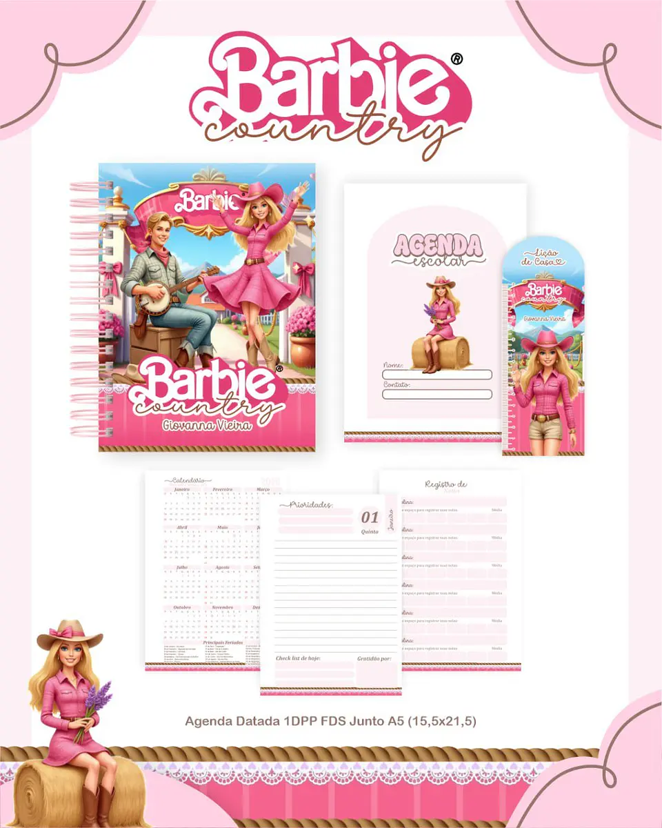 Arquivo Combo Escolar Completo – Barbie Country 2