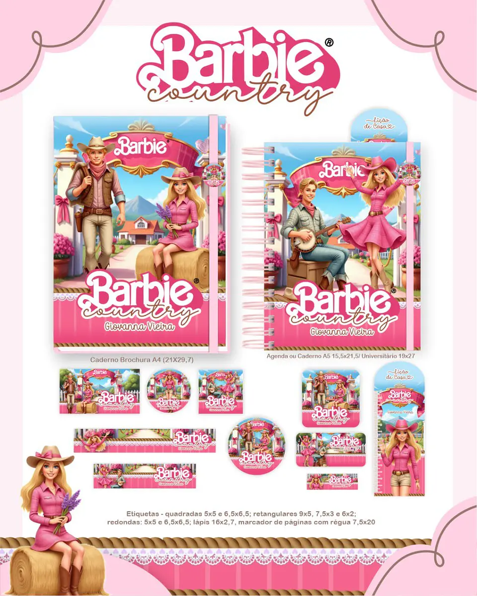 Arquivo Combo Escolar Completo – Barbie Country 4