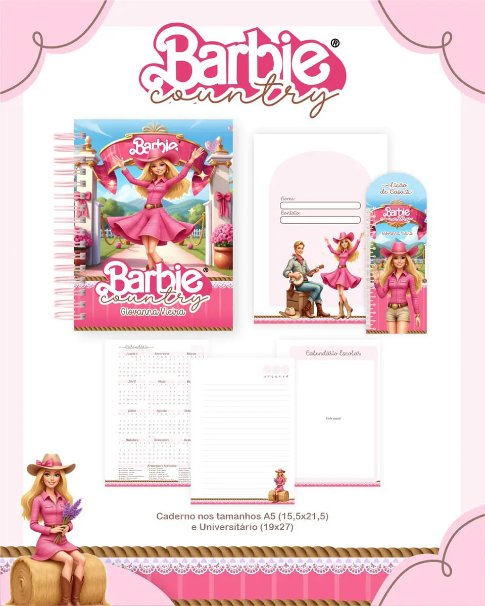 Arquivo Combo Escolar Completo – Barbie Country 5
