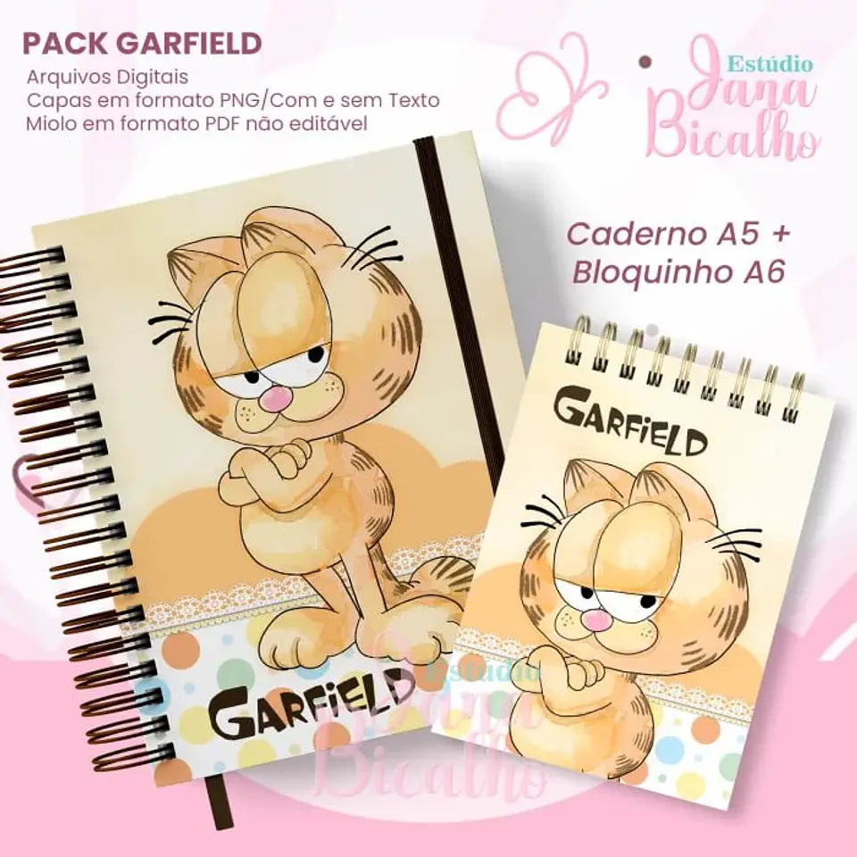 Arquivo Digital Pack Garfield Caderno + Bloquinho 1