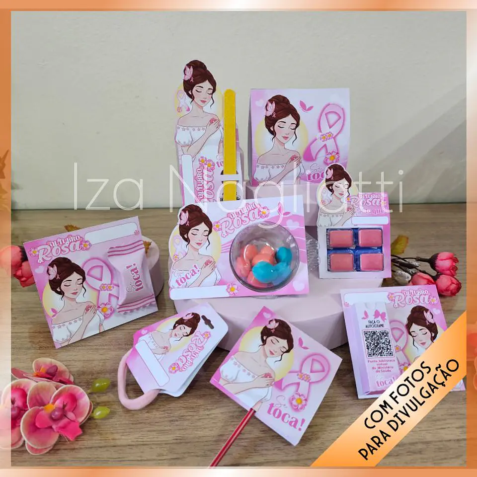 Arquivo de Corte Kit 8 Mimos Outubro Rosa 1