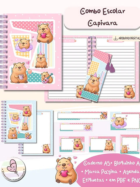 Arquivo Digital Pack Volta às Aulas Capivara