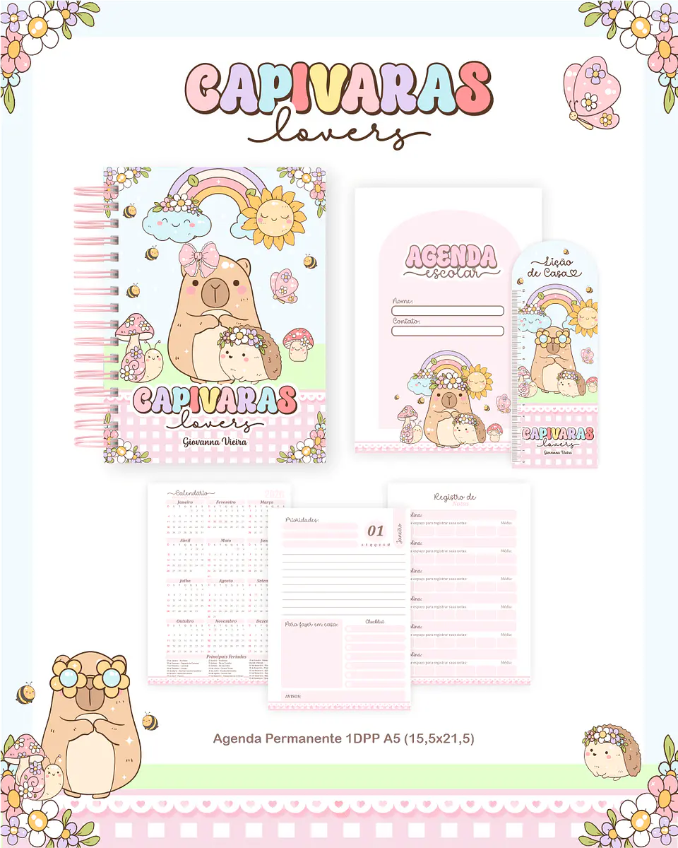 Arquivo Combo Escolar 2026 Completo – Capivara Lovers 3