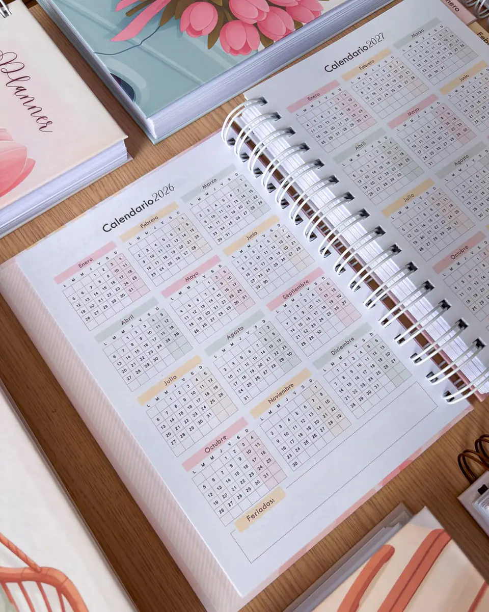 Arquivo Digital Planner Semanal Espanhol A5 2026 - 2 em 1 2