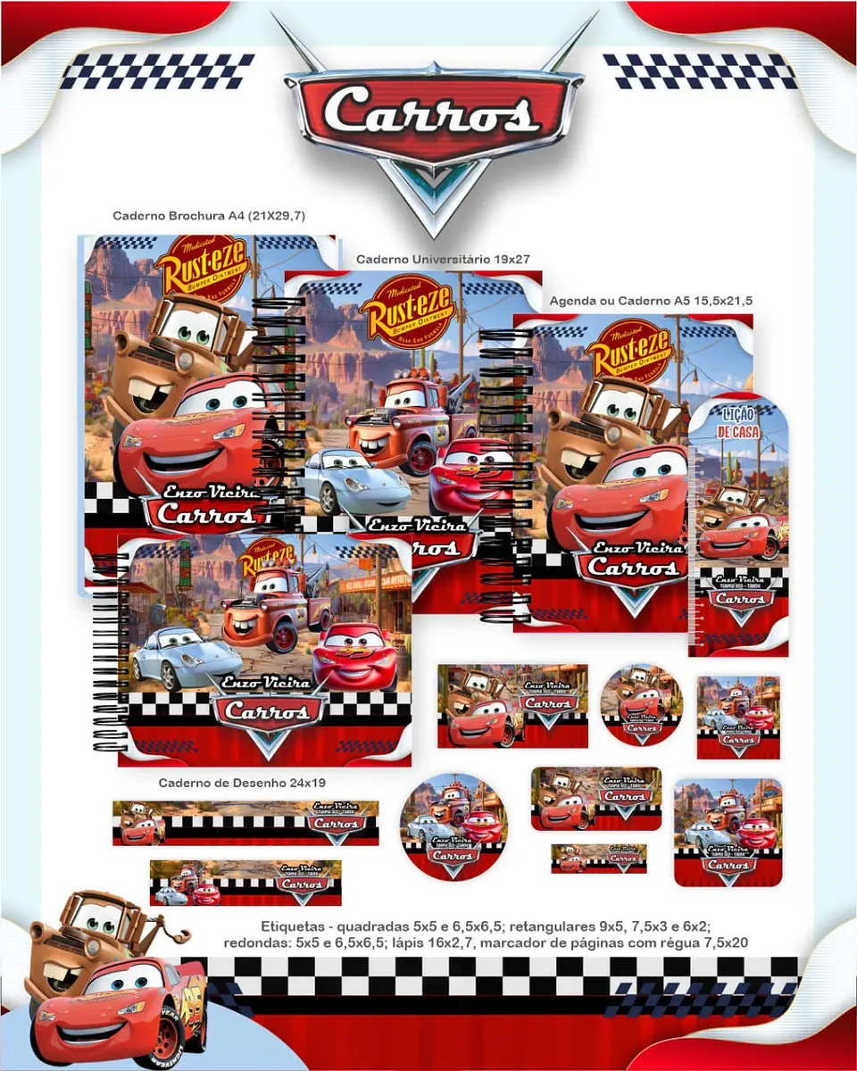Arquivo Digital Escolar 2026 Carros Disney 1