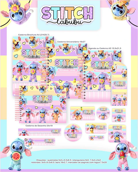 Arquivo Digital Escolar 2026 Stitch Labubu