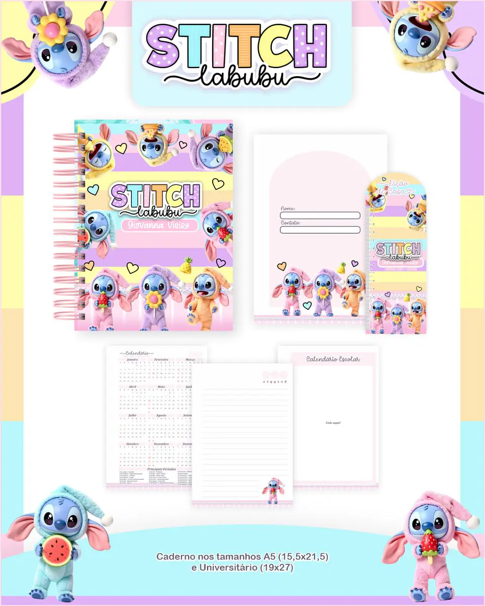 Arquivo Digital Escolar 2026 Stitch Labubu 5