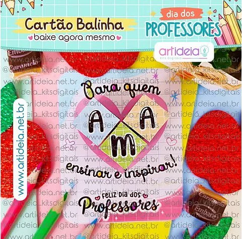 Arquivo Cartão Balinha Caramelo Professores