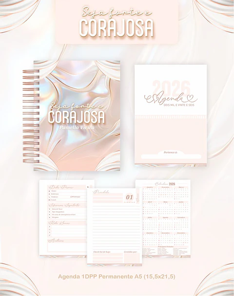 Arquivo Digital Planners e Agendas 2026 Sou Forte e Corajosa