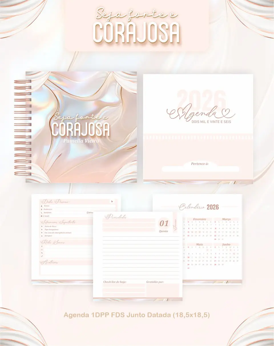 Arquivo Digital Planners e Agendas 2026 Sou Forte e Corajosa 7