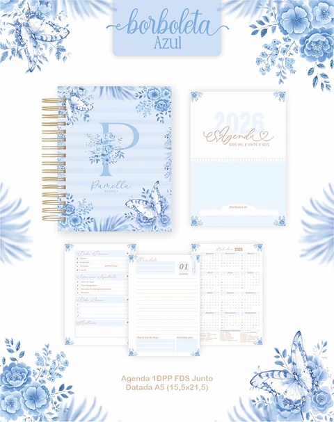 Arquivo Digital Planners e Agendas 2026 Borboleta Azul