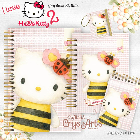 Arquivos Digitais Kit I Love Hello Kitty 2