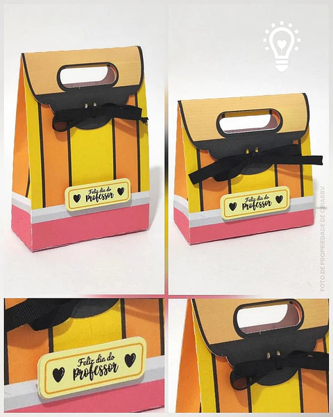 Arquivo de Corte Dia dos Professores Sacolinha Estilo Lápis