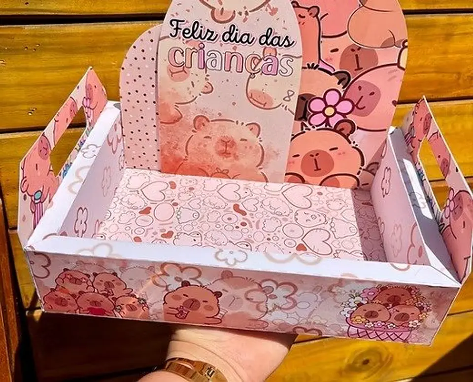 Arquivo de Corte Caixa Cesta Capivara Dia das Crianças 1