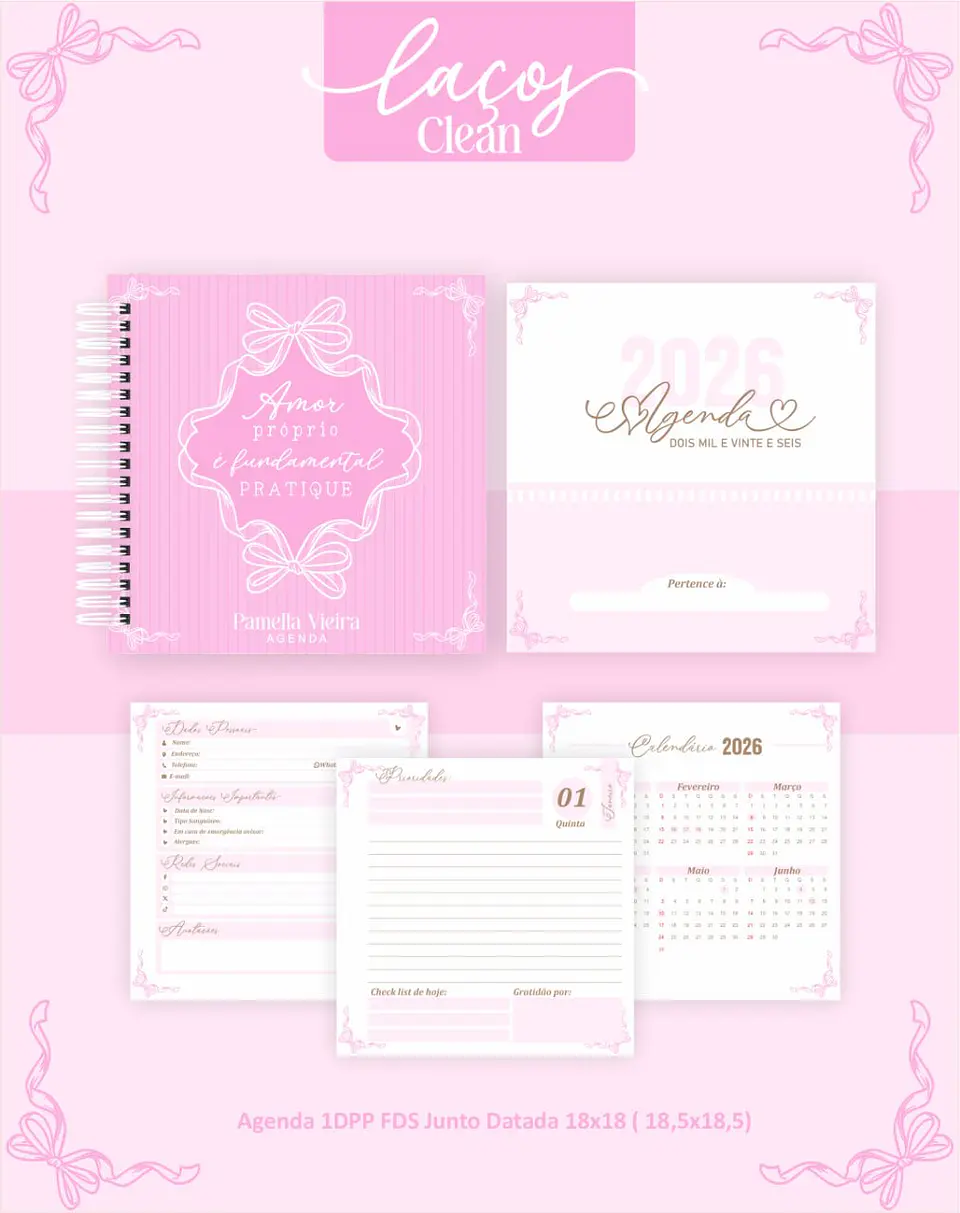 Arquivo Digital Planners e Agendas 2026 Laços Clean 3