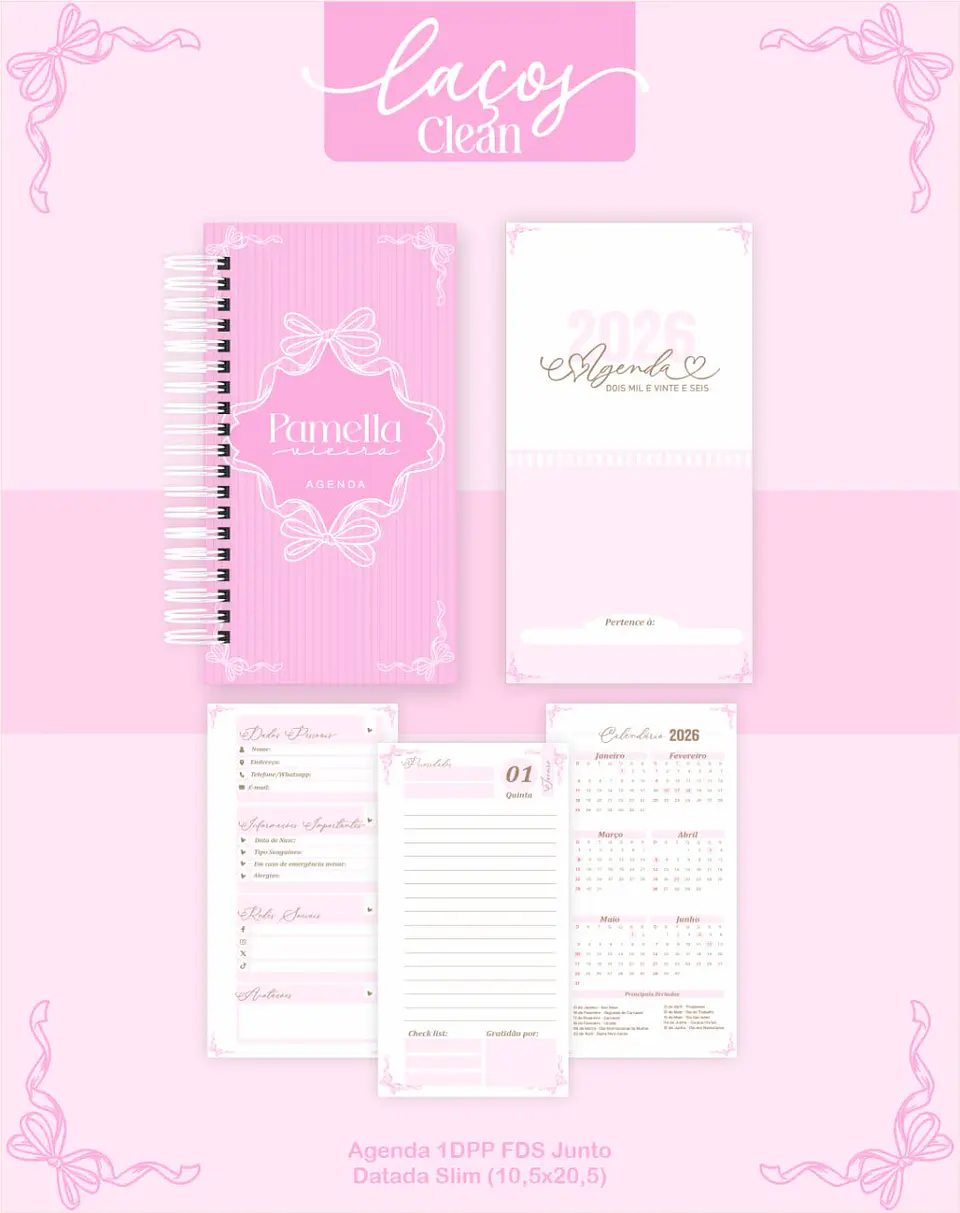 Arquivo Digital Planners e Agendas 2026 Laços Clean 4