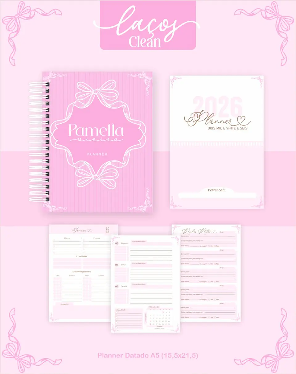 Arquivo Digital Planners e Agendas 2026 Laços Clean 5