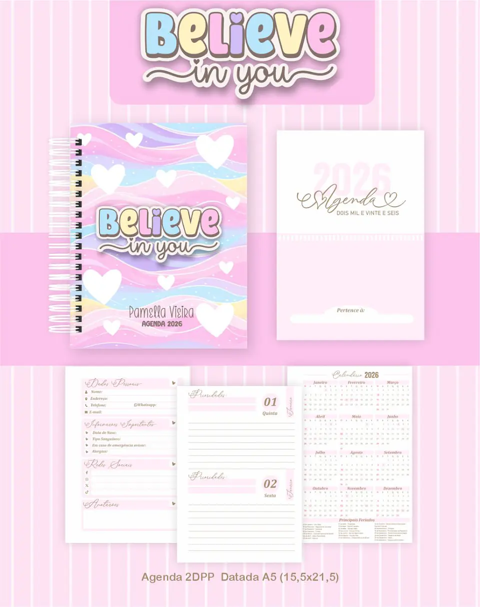 Arquivo Digital Planners e Agendas 2026 Believe in you 3
