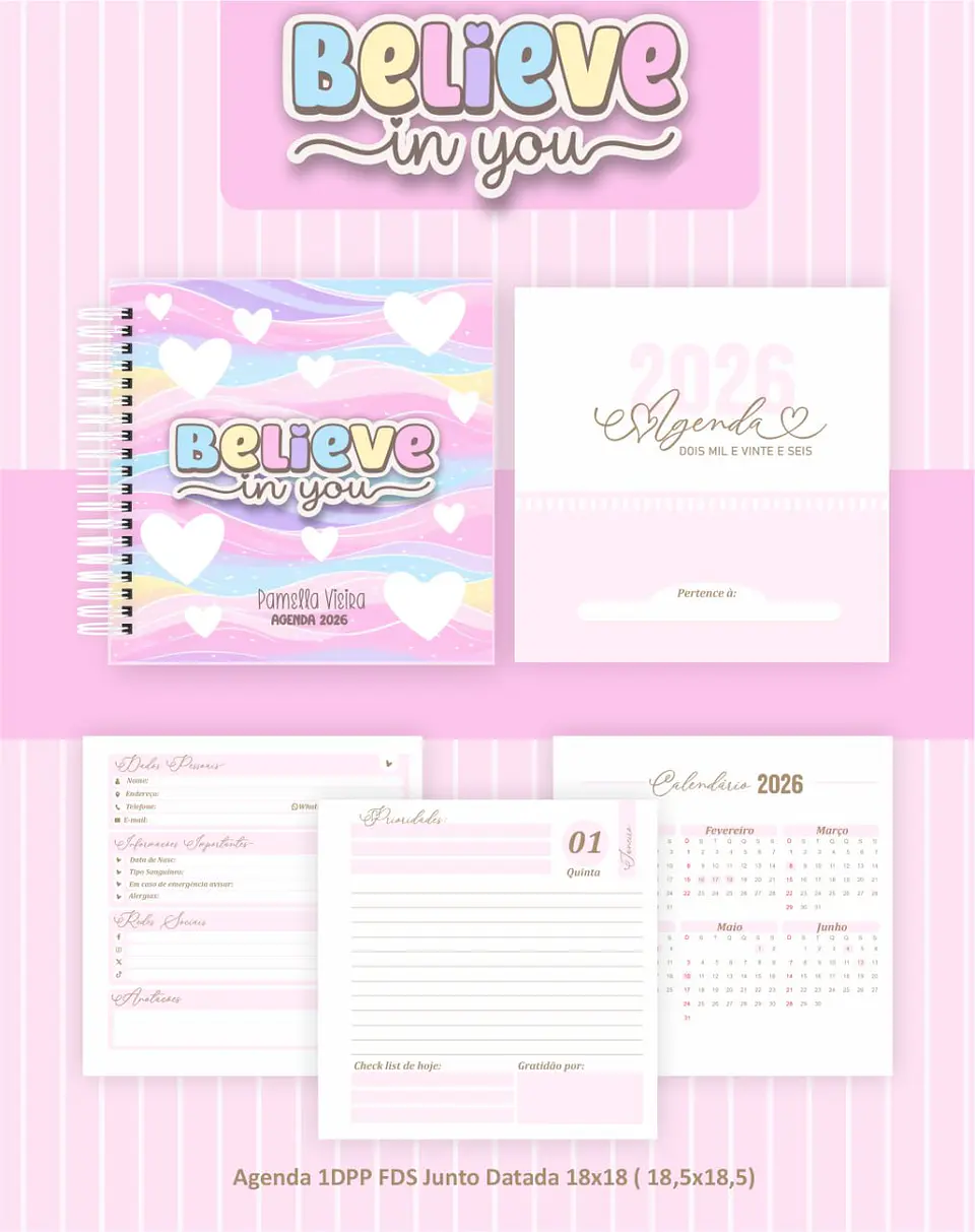Arquivo Digital Planners e Agendas 2026 Believe in you 5