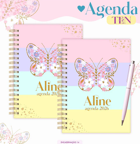 Arquivo Digital Coleção Agendas Teen Borboleta Candy