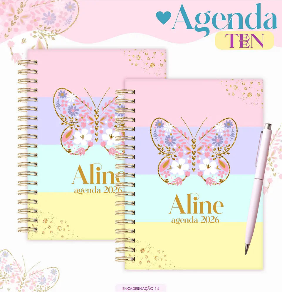 Arquivo Digital Coleção Agendas Teen Borboleta Candy 1