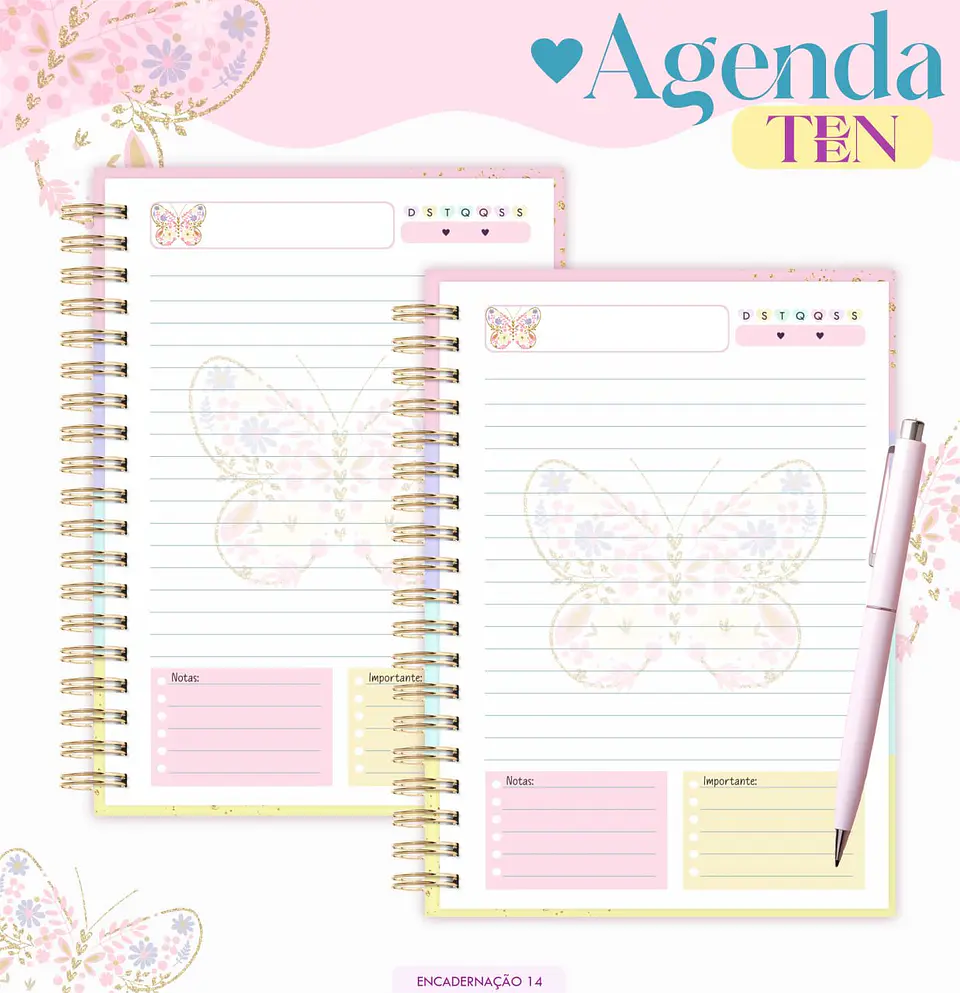 Arquivo Digital Coleção Agendas Teen Borboleta Candy 2