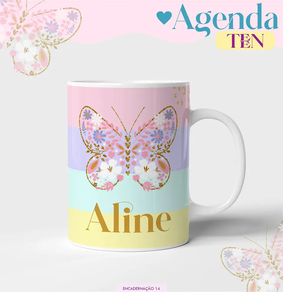 Arquivo Digital Coleção Agendas Teen Borboleta Candy 3