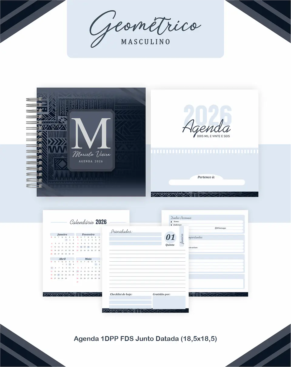 Arquivo Geométrico Masculino – Agendas | Planners 2026 4