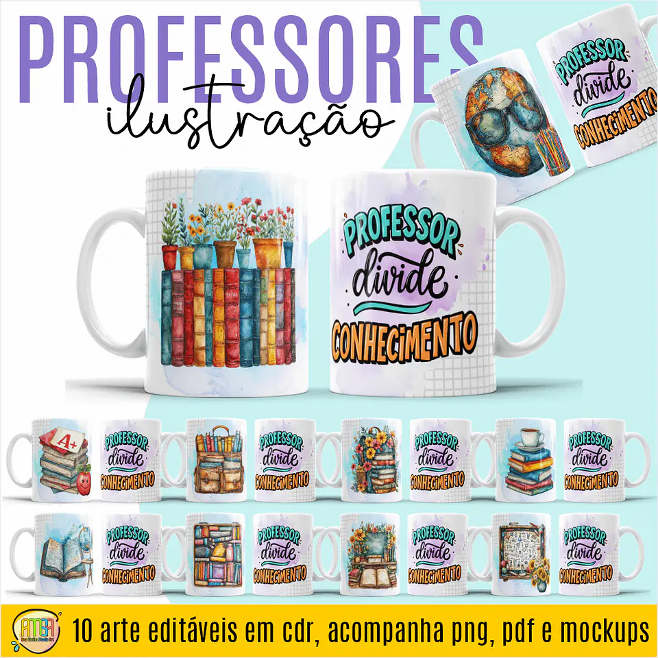 Arquivo Digital Caneca Professores Ilustrações 1