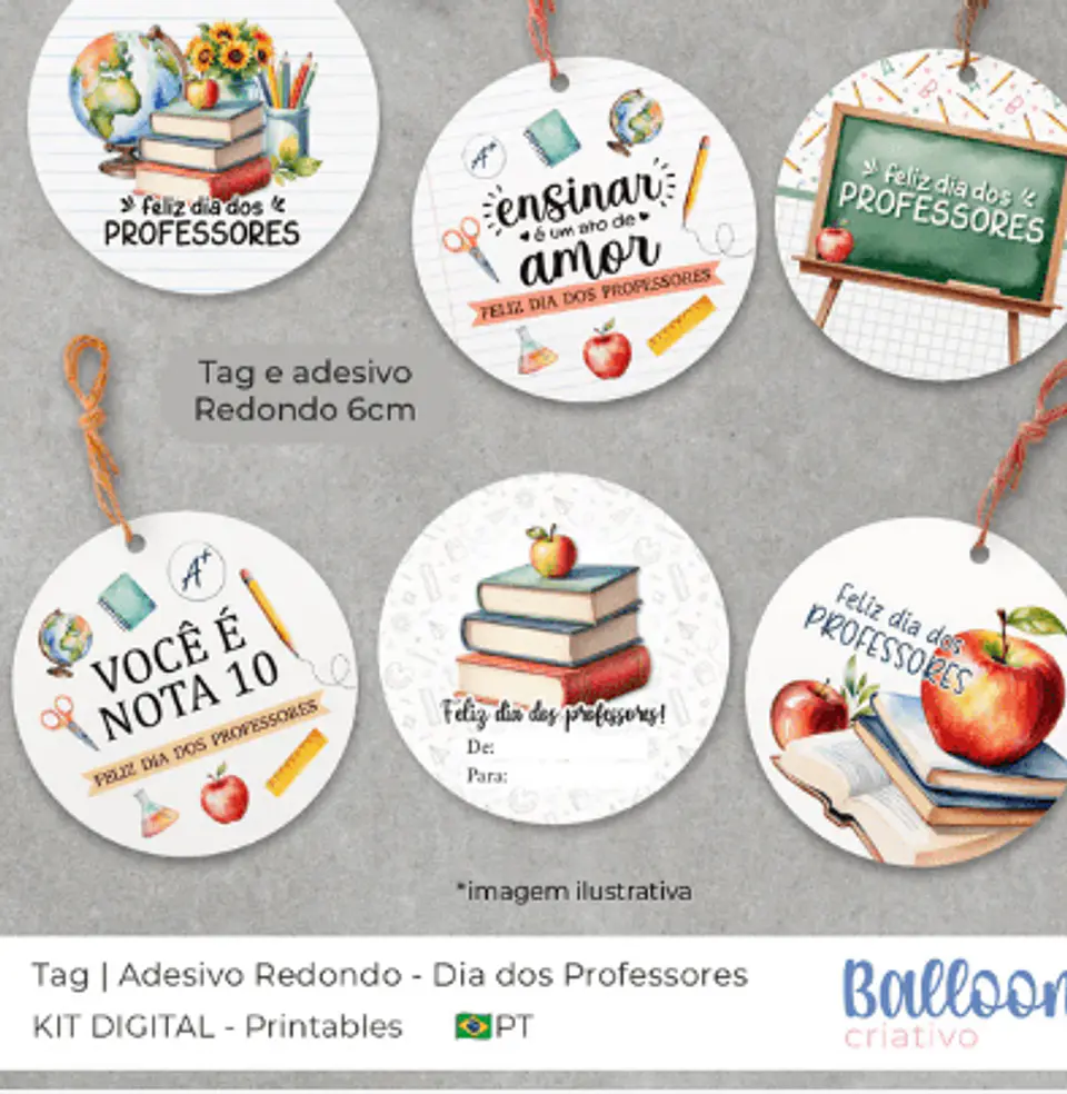 Arquivo kit Tags Professores- Redondo/Quadrado 6cm 1
